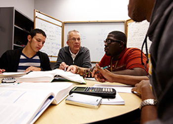 Students in a study group on the Marquette campus
