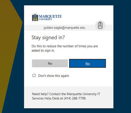 Select if you want to stay signed in.