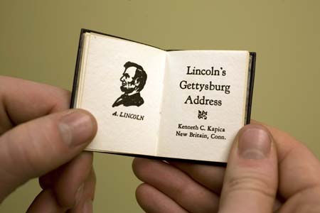 Photo of title page from Lincoln's Gettysburg Address book
