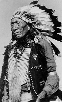 Holy Man Nicholas Black Elk wearing War Bonnet 1937
