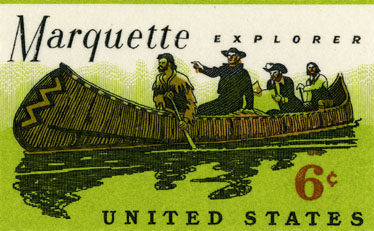 Photo of 6 cent postage stampe - Marquette Explorer, 1968
